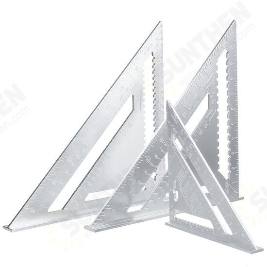 7/12'' Aluminum Alloy Angle Square Triangle Ruler Roofing Carpenter Wood Working Tool