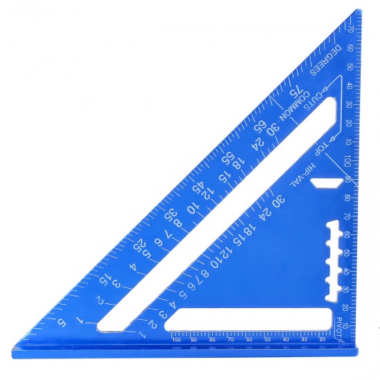 7/12inch Metric/Imperia Aluminum Alloy Triangle Angle Protractor Ruler Woodworking Tool
