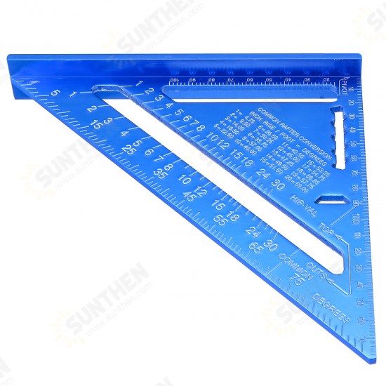 7/12inch Metric/Imperia Aluminum Alloy Triangle Angle Protractor Ruler Woodworking Tool