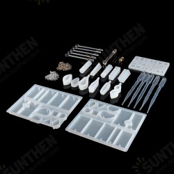 77Pcs Resin Casting Mold Kit Silicone Mold Making Jewelry Pendant Craft DIY Set 77Pcs Resin Casting Mold Kit Silicone Mold Making Jewelry Pendant Craft DIY Set