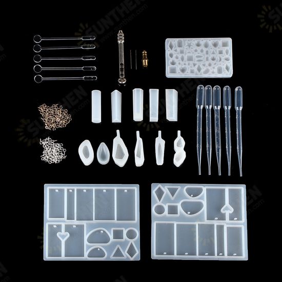 77Pcs Resin Casting Mold Kit Silicone Mold Making Jewelry Pendant Craft DIY Set