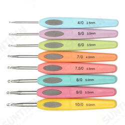 8pcs Colorful Soft Plastic Handle Aluminum Crochet Hooks Knitting Needles Set 8pcs Colorful Soft Plastic Handle Aluminum Crochet Hooks Knitting Needles Set