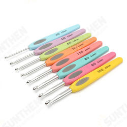 8pcs Colorful Soft Plastic Handle Aluminum Crochet Hooks Knitting Needles Set 8pcs Colorful Soft Plastic Handle Aluminum Crochet Hooks Knitting Needles Set