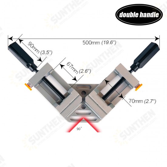 90° Right Angle Aluminum Alloy Woodworking Clamp with Single/Double Handle Vice Holder Tools