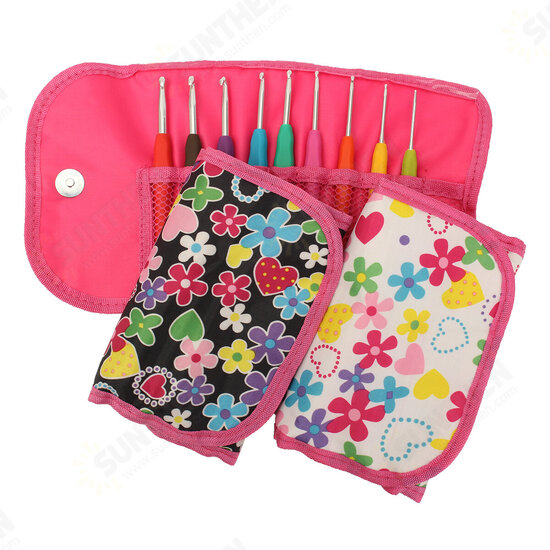 9/11/12Pcs Crochet Hook Set Knitting Needle Yarn Handle Organiser Case Set Tool