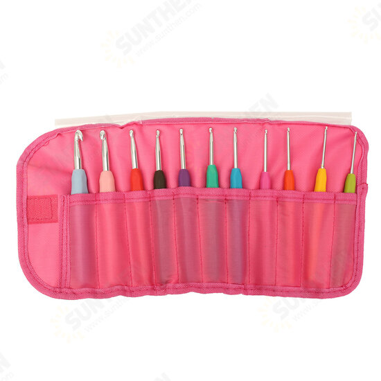 9/11/12Pcs Crochet Hook Set Knitting Needle Yarn Handle Organiser Case Set Tool