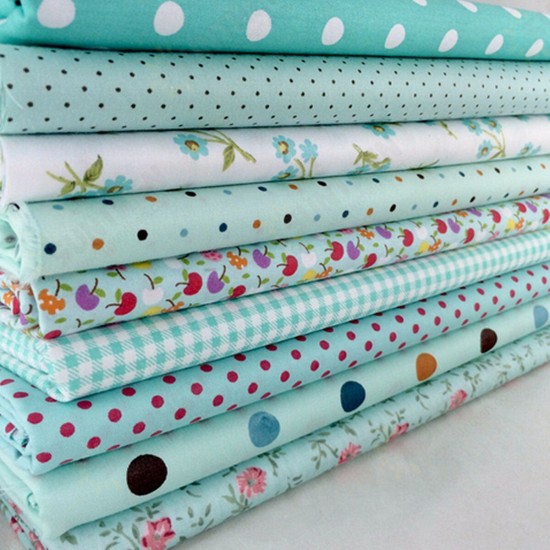 9Pcs DIY Bundles Fabric Fat Quarters Cotton Florals Gingham Craft Quilt Sewing