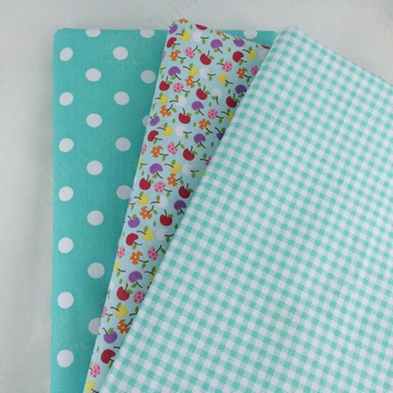 9Pcs DIY Bundles Fabric Fat Quarters Cotton Florals Gingham Craft Quilt Sewing