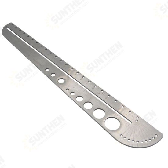 Multifunction Ruler Stainless Steel Compasses Protractor Hexagon Ruler Scale Tool Multifunction Ruler Stainless Steel Compasses Protractor Hexagon Ruler Scale Tool