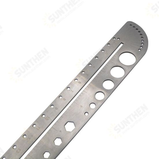 Multifunction Ruler Stainless Steel Compasses Protractor Hexagon Ruler Scale Tool Multifunction Ruler Stainless Steel Compasses Protractor Hexagon Ruler Scale Tool