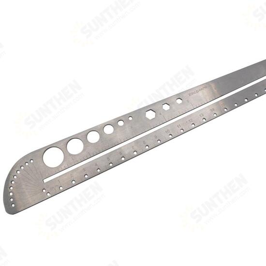 Multifunction Ruler Stainless Steel Compasses Protractor Hexagon Ruler Scale Tool Multifunction Ruler Stainless Steel Compasses Protractor Hexagon Ruler Scale Tool