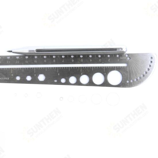 Multifunction Ruler Stainless Steel Compasses Protractor Hexagon Ruler Scale Tool Multifunction Ruler Stainless Steel Compasses Protractor Hexagon Ruler Scale Tool