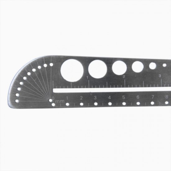 Multifunction Ruler Stainless Steel Compasses Protractor Hexagon Ruler Scale Tool