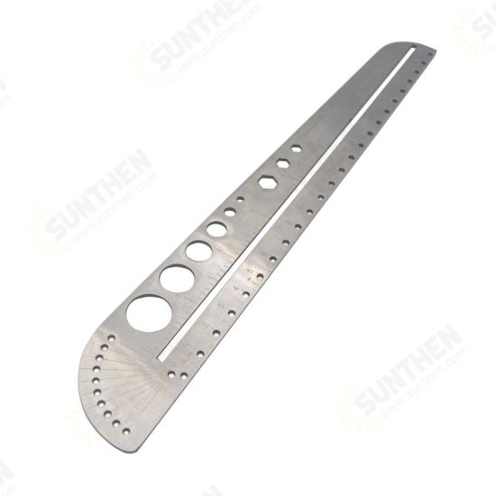 Multifunction Ruler Stainless Steel Compasses Protractor Hexagon Ruler Scale Tool