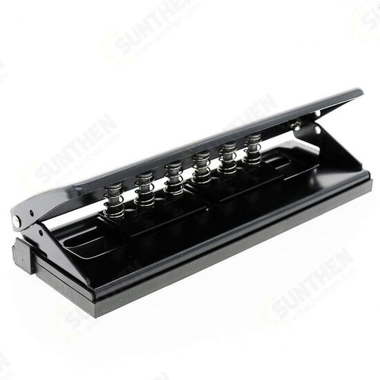 Adjustable 6-Holes Punch Loose-leaf Diaries Organizers Paper Punch Staplers