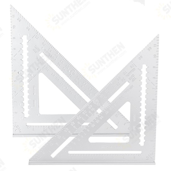 Aluminum Alloy Angle Square Triangle Ruler Roofing Carpenter Woodworking Tool