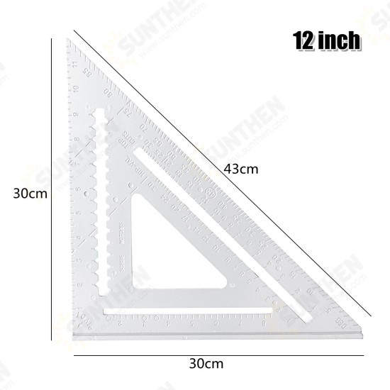 Aluminum Alloy Angle Square Triangle Ruler Roofing Carpenter Woodworking Tool