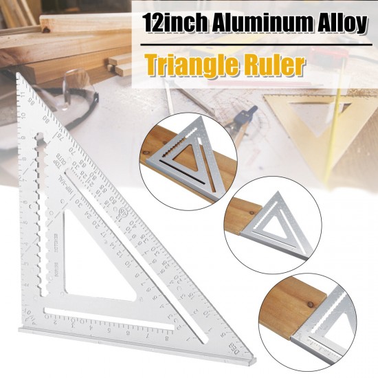 Aluminum Alloy Angle Square Triangle Ruler Roofing Carpenter Woodworking Tool