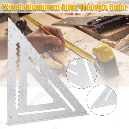 Aluminum Alloy Angle Square Triangle Ruler Roofing Carpenter Woodworking Tool