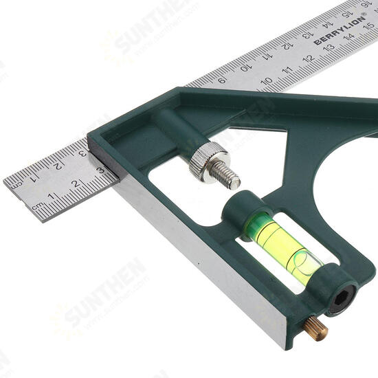 300mm Adjustable Combination Square Angle Ruler 45/90 Degree with Bubble Level Multifunctional Gauge Measuring Tools