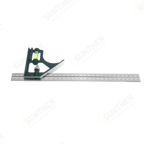 300mm Adjustable Combination Square Angle Ruler 45/90 Degree with Bubble Level Multifunctional Gauge Measuring Tools