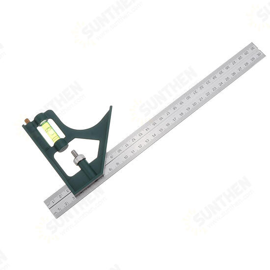 300mm Adjustable Combination Square Angle Ruler 45/90 Degree with Bubble Level Multifunctional Gauge Measuring Tools