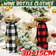 Christmas Sweater Winee Bottle Clothes Collar & Button Coat Design Decorative Bottle Sleeve Sweater For Christmas Gifts Xmas Party Decorations