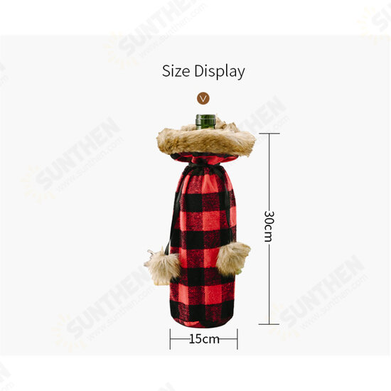 Christmas Sweater Winee Bottle Clothes Collar & Button Coat Design Decorative Bottle Sleeve Sweater For Christmas Gifts Xmas Party Decorations