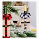 Christmas Sweater Winee Bottle Clothes Collar & Button Coat Design Decorative Bottle Sleeve Sweater For Christmas Gifts Xmas Party Decorations