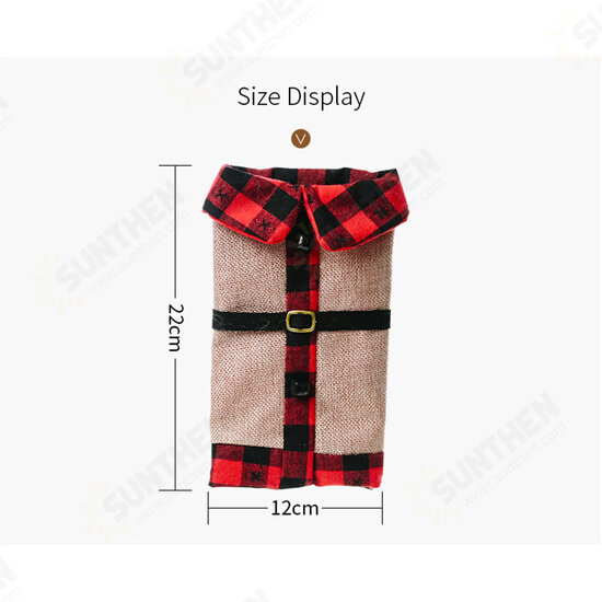 Christmas Sweater Winee Bottle Clothes Collar & Button Coat Design Decorative Bottle Sleeve Sweater For Christmas Gifts Xmas Party Decorations