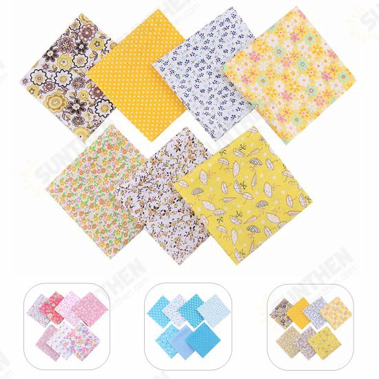 DIY 7PCS Quilting Bundle Patchwork Cotton Fabric Handmade Sewing Crafts Floral