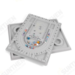 Gray Flocked Bead Board For DIY Bracelet Necklace Beading Jewelry Making Organizer Tray Design Craft Measuring Tool Accessories Gray Flocked Bead Board For DIY Bracelet Necklace Beading Jewelry Making Organizer Tray Design Craft Measuring Tool Accessories