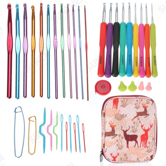 Home Use Sewing Tools Set Crochet Hooks Needles Stitches Knitting Craft Case Crochet Set Case