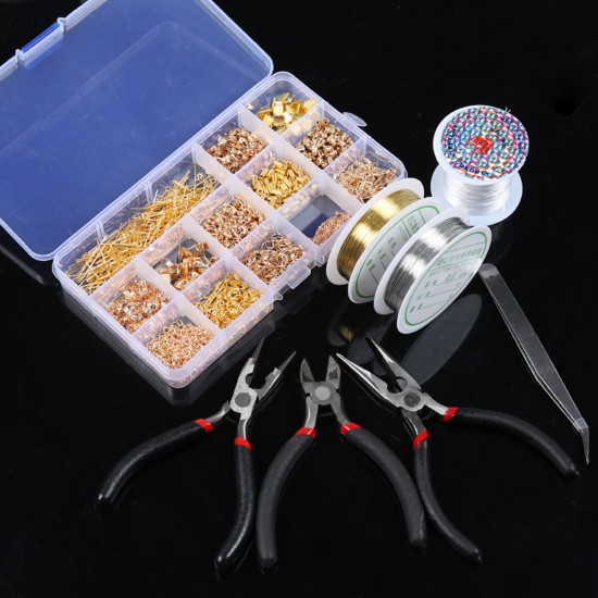 Jewelry Making Wire Starter Threads Findings Pliers Repair Tool Craft Supply Kit