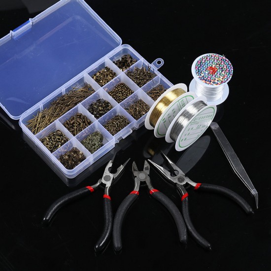 Jewelry Making Wire Starter Threads Findings Pliers Repair Tool Craft Supply Kit