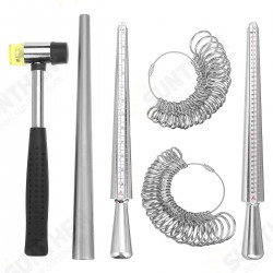 Jewelry Measuring Tool Set Alloy Ring Size Stick US Code Ring Ruler Hammer Kit Jewelry Measuring Tool Set Alloy Ring Size Stick US Code Ring Ruler Hammer Kit