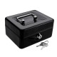 Metal Cash Box with Money Tray Lock & Key For Cashier Drawer Money Safe Security Box Tool Box