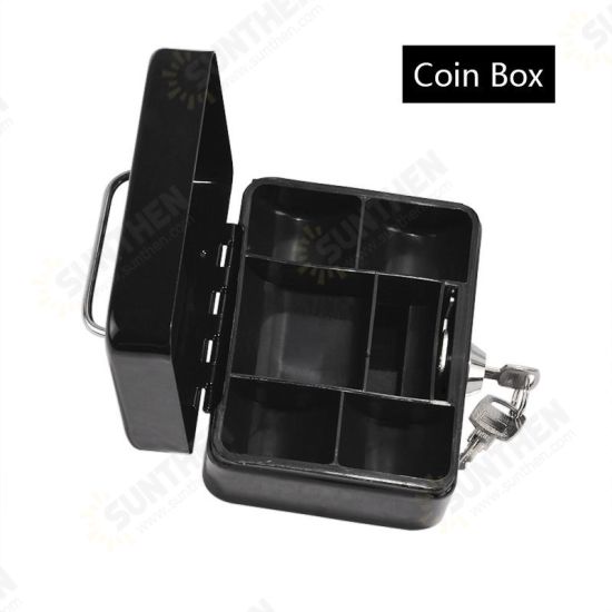 Metal Cash Box with Money Tray Lock & Key For Cashier Drawer Money Safe Security Box Tool Box