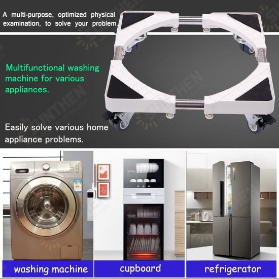 Multi-Functional Movable Adjustable Base Telescopic Furniture Dolly with 4 Wheels for Washing Machine and Refrigerator