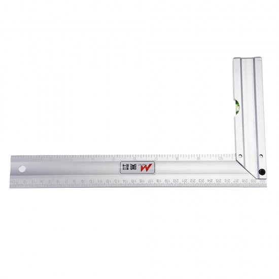 300mm 90 Degree Angle Ruler Aluminum Alloy Square Marking Gauge Protractor Carpenter Measuring Tools Metric British with Bubble Level Metric