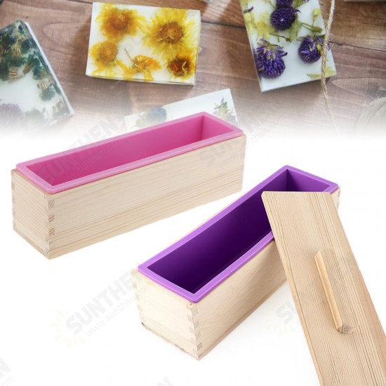 New Wood Loaf Soap Mould with Silicone Mold Cake Making Wooden Box Soap