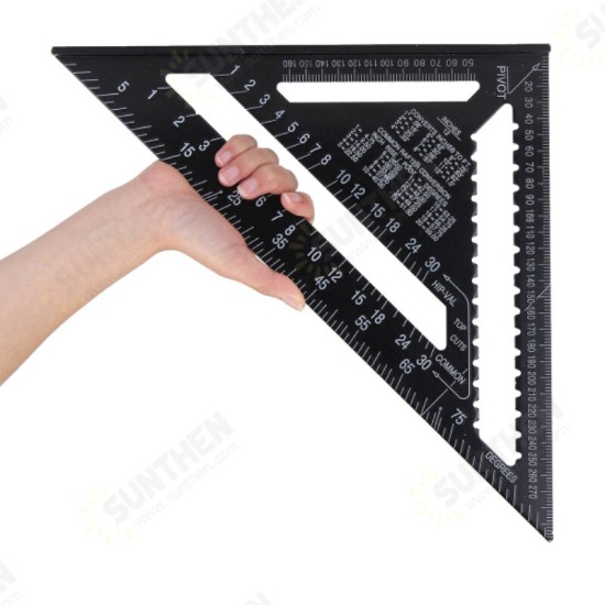 AR01 43X30X30cm Imperial Aluminum Alloy Triangle Ruler Black Triangular Ruler