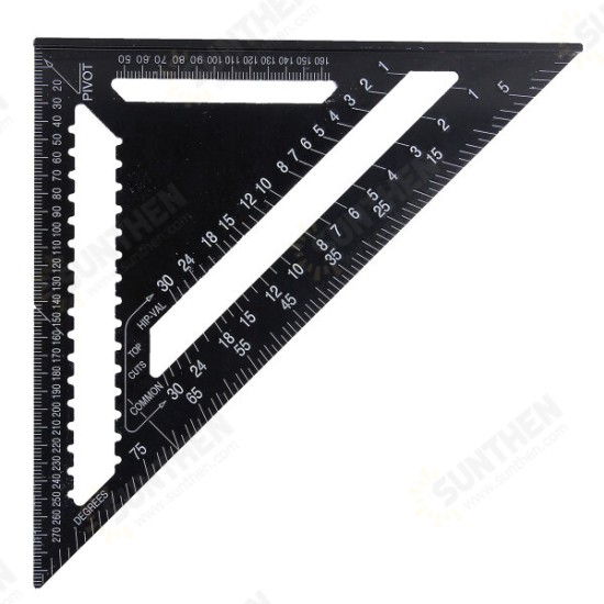 AR01 43X30X30cm Imperial Aluminum Alloy Triangle Ruler Black Triangular Ruler