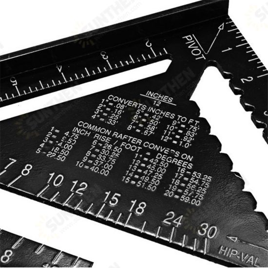 AR01 43X30X30cm Imperial Aluminum Alloy Triangle Ruler Black Triangular Ruler