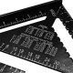 AR01 43X30X30cm Imperial Aluminum Alloy Triangle Ruler Black Triangular Ruler