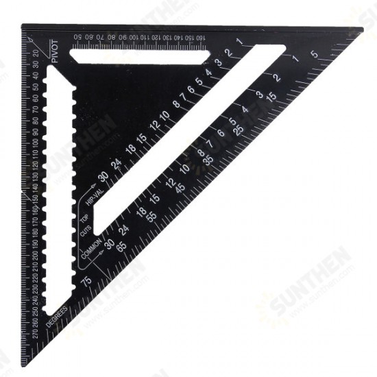 AR01 43X30X30cm Metric Aluminum Alloy Triangle Ruler Black Triangular Ruler