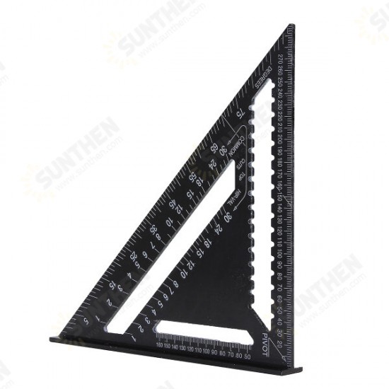 AR01 43X30X30cm Metric Aluminum Alloy Triangle Ruler Black Triangular Ruler