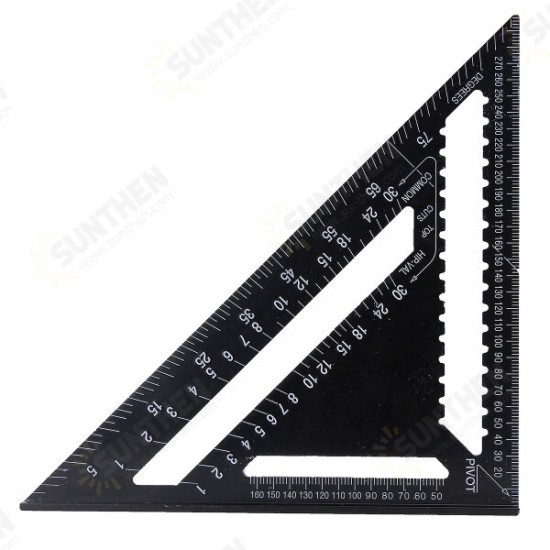 AR01 43X30X30cm Metric Aluminum Alloy Triangle Ruler Black Triangular Ruler