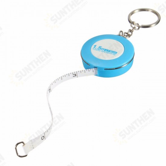 150CM Soft Rubber Tape Measures Sewing Tailor Body Measuring Tool With Key Ring