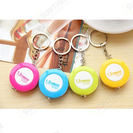 150CM Soft Rubber Tape Measures Sewing Tailor Body Measuring Tool With Key Ring